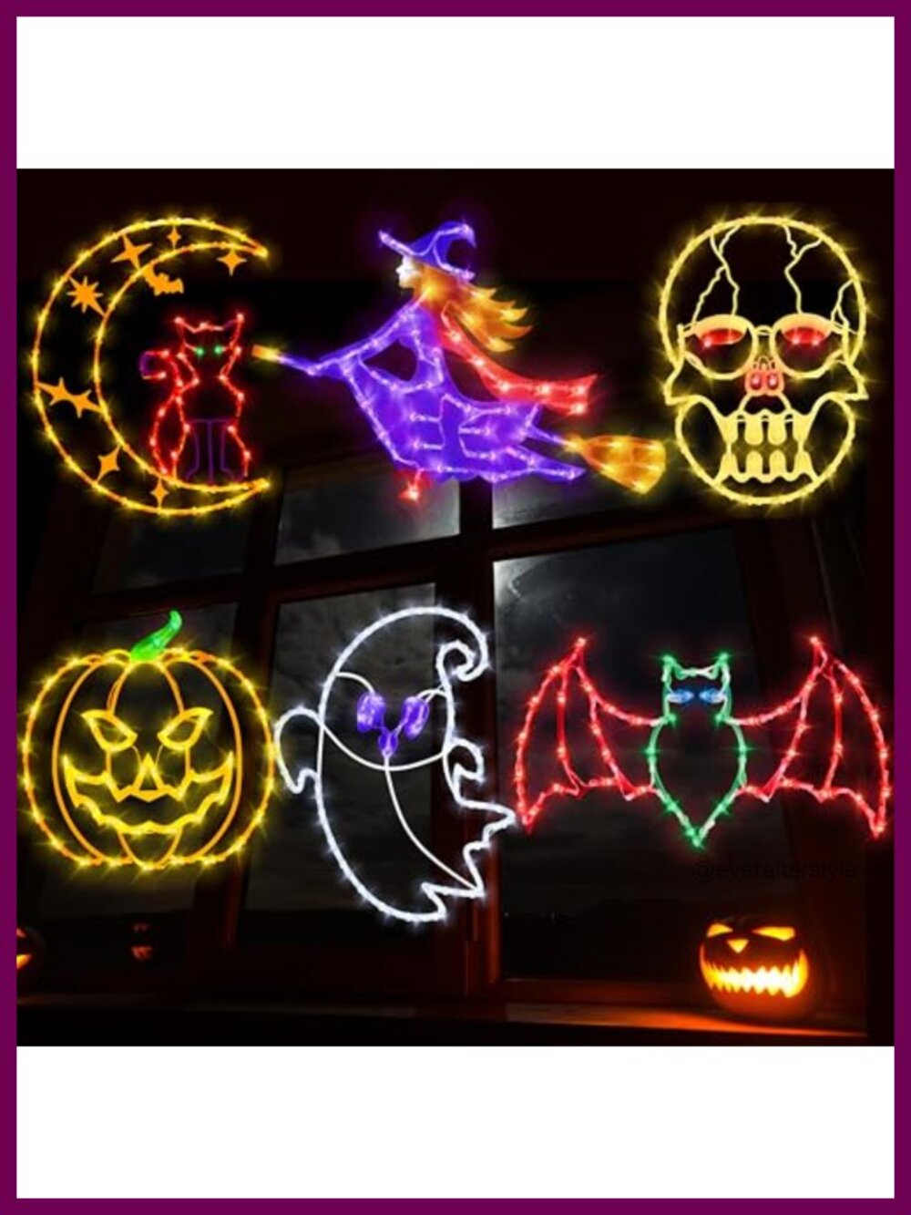 Halloween Window Silhouette Lights 6 Pack 16 Inch LED Decorations